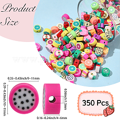 350 Stück handgemachte Fruchtperlen aus Polymer-Ton&nbsp;CLAY-PA0001-05