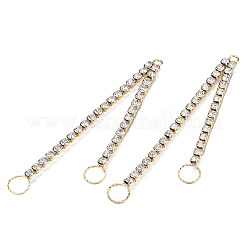 Messing Pavé Kristall Strass Kette mit Ring großen Anhängern&nbsp;KK-N216-423-03LG