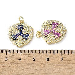 Pendenti in zirconi cubici trasparenti in micro pavè di ottone&nbsp;KK-C045-28G