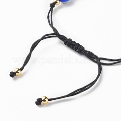 Bracciale con perline intrecciate malocchio a lume e orecchini pendenti&nbsp;SJEW-JS01258
