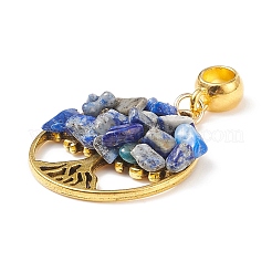 Natürliche lapislazuli europäische baumeln charme&nbsp;PALLOY-JF01786-03