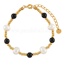 Braccialetti con perline rotonde in acciaio inossidabile 304 in stile vintage francese&nbsp;RE0238