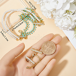 2 Set Messing Micro Pave klare Zirkonia Kettenverlängerung&nbsp;KK-BBC0012-49