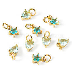 12 pz 2 stili ottone micro pavé zirconia cubica charms&nbsp;KK-TA0008-70E