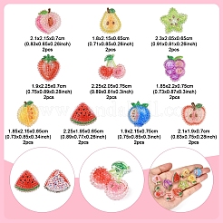 20 Stück 10 Stile Kirsche/Birne/Zitrone/Traube/Blaubeere/Pfirsich/Apfel/Wassermelone/Obst transparente Epoxidharz Decoden Cabochons&nbsp;RESI-FS0001-93
