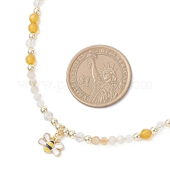 Collares con colgante de abeja de aleación esmaltada&nbsp;NJEW-JN05735