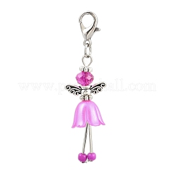 6 pendentif décoratif en alliage et verre en forme d'ange&nbsp;HJEW-JM04208-02