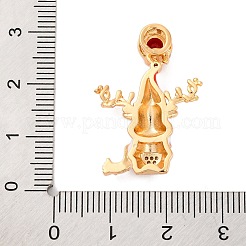 Weihnachtsmotiv Messing Micro Pave Zirkonia Anhänger&nbsp;KK-C076-22G-01