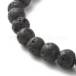 Bracciali elastici per aromaterapia con perline rotonde di roccia lavica naturale&nbsp;BJEW-JB07042