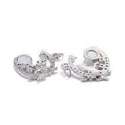 Pendentifs en verre de zircon cubique clair en laiton&nbsp;ZIRC-C024-07P