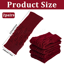 2 Paar fingerlose Strickhandschuhe aus Acrylfasergarn&nbsp;AJEW-DJ0001-65C
