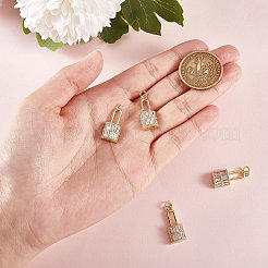 Ciondoli in ottone con micro pavé di zirconi trasparenti da 5 pezzo&nbsp;ZIRC-SZ0003-24