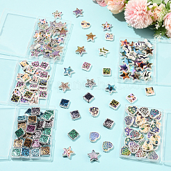 30 pièce de perles acryliques opaques imprimées irisées arc-en-ciel&nbsp;OACR-FS0002-58B-01