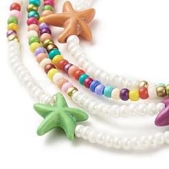 Perline in vita con stelle marine di gioielli estivi&nbsp;NJEW-C00028-03