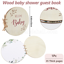Rund mit Wort Willkommen Baby Holz Babyparty Gästebuch Alternativen für Jungen oder Mädchen&nbsp;DIY-WH20002-58A