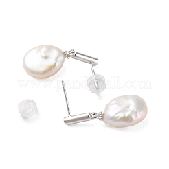 925 orecchino a bottone in argento sterling&nbsp;EJEW-H002-29P