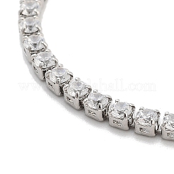 Bracelets coulissants en laiton pavé de zircone cubique transparente&nbsp;BJEW-B094-12A-P