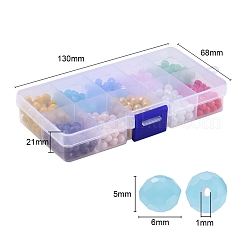500pcs 10 style opaque couleur unie et galvanoplastie perles de verre&nbsp;EGLA-YW0001-20B