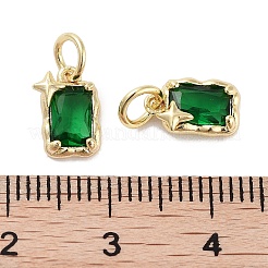 Breloques en laiton avec zircone cubique de micro pave&nbsp;KK-C051-10G-02