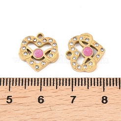 304 Edelstahl Emaille mit Strass-Anhängern&nbsp;STAS-Z188-10G-03