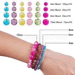 1500 Stück Back- und sprühlackierte Crackle-Glasperlen im 24-Stil&nbsp;CCG-SZ0001-13B