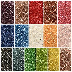 80g 16 Farben Zylinderförmig Saatperlen Perlen&nbsp;SEED-YW0003-13