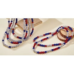 Collane di perline rotonde in argilla polimerica con strass&nbsp;NJEW-SW00049-02