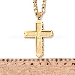 Collane con ciondolo a croce di Gesù in acciaio inossidabile 304&nbsp;NJEW-B153-01G