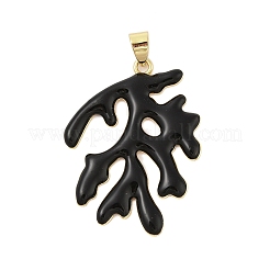 Pendenti smaltati in ottone placcato a cremagliera&nbsp;KK-Z074-12G