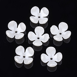 Tappi di perline con perla imitazione plastica a 4 petalo&nbsp;X-OACR-S020-19