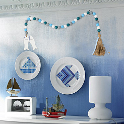 2 pièce de 2 styles de décorations suspendues en perles de bois&nbsp;AJEW-CP0006-33B