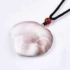 Halsketten mit fossilen Anhängern aus natürlichen Muscheln&nbsp;NJEW-S421-004