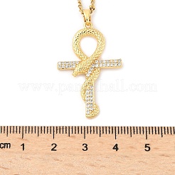 Colliers pendentifs en acier inoxydable 304 micro pavés de zircones cubiques transparentes pour femmes&nbsp;LS-NJEW-U047-01C-G