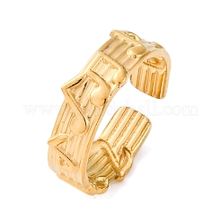Bagues de manchette en acier inoxydable 304 avec note de musique pour femmes&nbsp;LS-RJEW-F175-03G-01