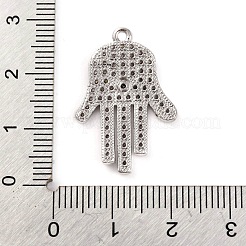 Porte micro ouvrent pendentifs zircone cubique en laiton de placage&nbsp;KK-Z070-10P