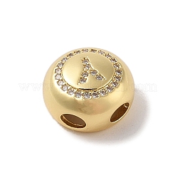 Placage en rack pendentifs en laiton et zircone cubique&nbsp;KK-Z047-07G-Y-RS