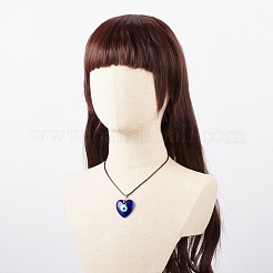 Collier pendentif mauvais œil au chalumeau bleu avec cordon ciré pour femme&nbsp;NJEW-JN03955-03