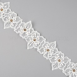 Nastro di organza con perline marrone dorato chiaro&nbsp;FW-TAC0003-04