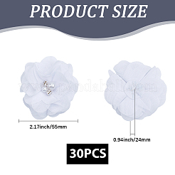 30 Stück Blumenornament-Zubehör aus Polyester und Kunststoff mit Kunstperlen und Strass&nbsp;DIY-SP0006-06E