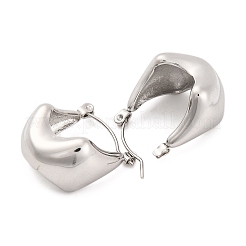 Orecchini a cerchio con design geometrico a cestino in acciaio inossidabile 304 anti-ossidazione per donna&nbsp;EJEW-Z057-06P