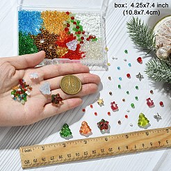 DIY Weihnachtsmotiv Glas- und CCB-Kunststoffperlen zum Herstellen von Schmuckzubehör-Sets&nbsp;DIY-YW0010-11