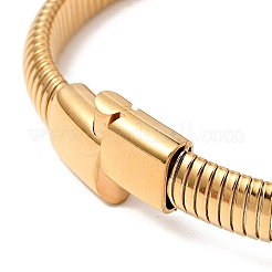 Ionenplattierung (IP) 304 Edelstahl dehnbares flaches Schlangenkettenarmband mit Magnetverschluss für Männer und Frauen&nbsp;BJEW-E009-12G-02