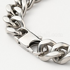 Anlaufgeschütztes Panzerkettenarmband aus 201er Edelstahl für Männer und Frauen&nbsp;LS-BJEW-H550-06A-P