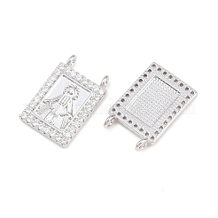 Colgantes religiosos de latón con micropavé de circonitas cúbicas transparentes&nbsp;KK-H287-03C-P
