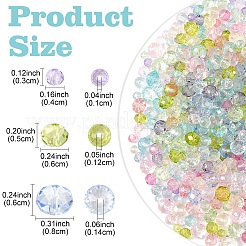 350 Stück 7 Farben transparente Backfarbe Glasperlen&nbsp;DGLA-YW0001-45
