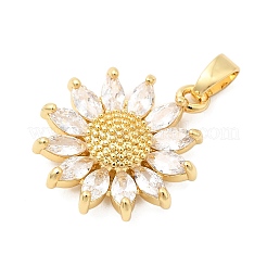 Pendentifs en laiton zircon cubique transparent&nbsp;KK-G542-04G-02