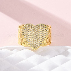Anelli per polsini da donna in ottone con micro pavé di zirconi trasparenti&nbsp;RJEW-H248-08G-03