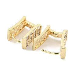 Pendientes de aro de circonita cúbica transparente con micro pavé de latón para mujer&nbsp;EJEW-S228-02G