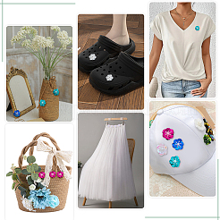 100 Stück 10 Farben Kunststoff-Blumen-Pailletten und Perlen für Kleidung&nbsp;FIND-ME0002-07