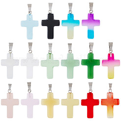 17 Uds 17 colgantes de vidrio transparente de colores&nbsp;GLAA-TA0003-75